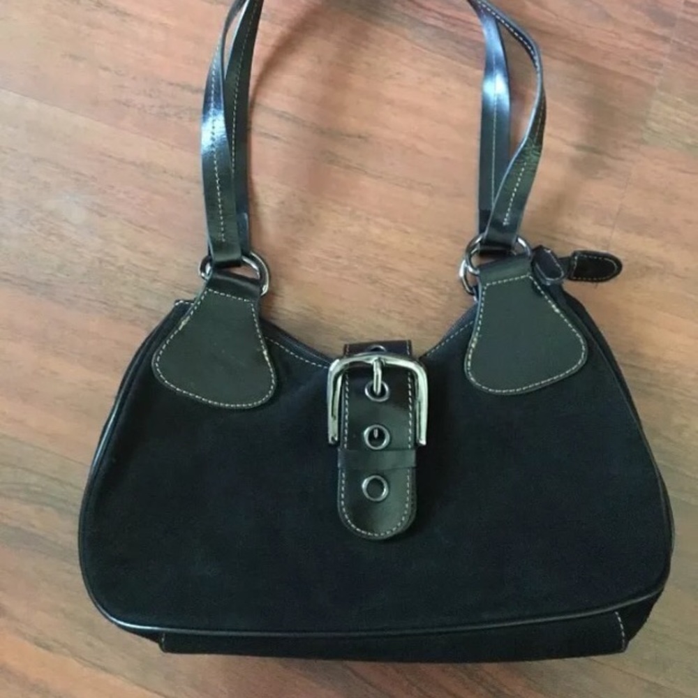 Charles David By Nathalie M. Black Purse Suede